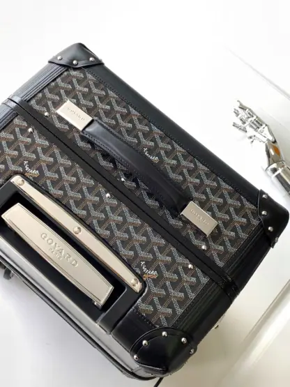  Goyard Luggage Bourget PM Trolley Case Black #3451 - Image 6