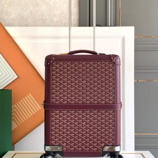 Replica Goyard Luggage Bourget PM Trolley Case Burgundy #3448