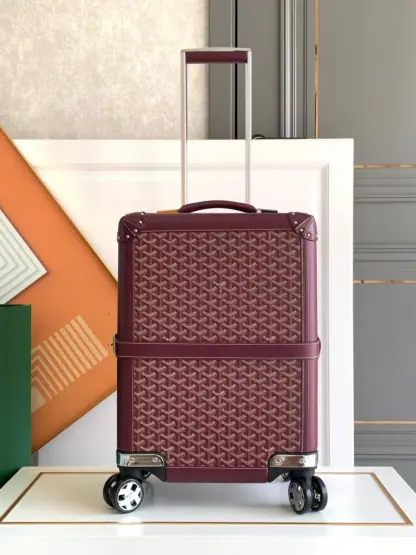 Replica Goyard Luggage Bourget PM Trolley Case Burgundy #3448