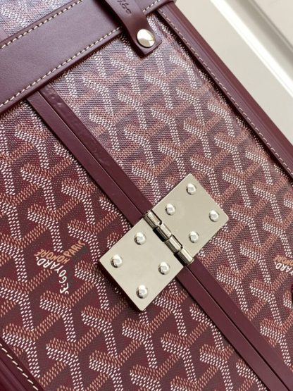  Goyard Luggage Bourget PM Trolley Case Burgundy #3448 - Image 9