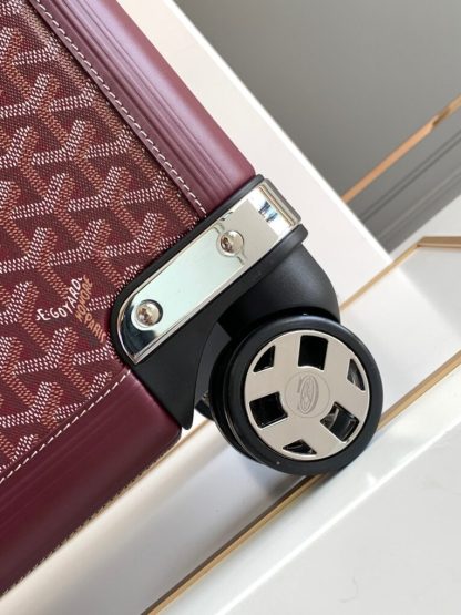  Goyard Luggage Bourget PM Trolley Case Burgundy #3448 - Image 10