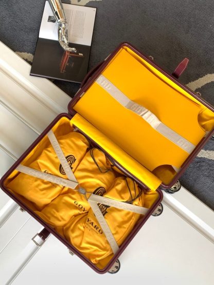  Goyard Luggage Bourget PM Trolley Case Burgundy #3448 - Image 3
