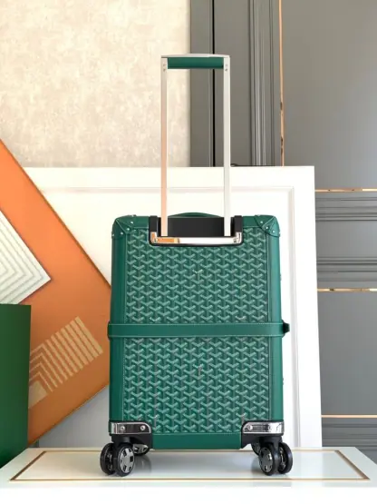  Goyard Luggage Bourget PM Trolley Case Green #3446 - Image 7