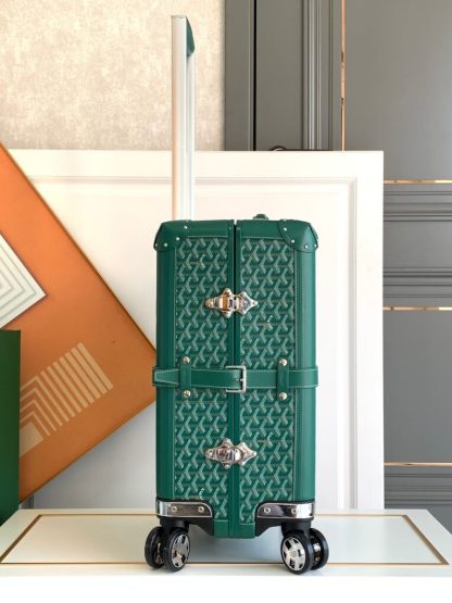  Goyard Luggage Bourget PM Trolley Case Green #3446 - Image 3