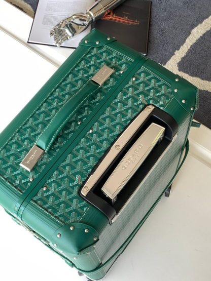  Goyard Luggage Bourget PM Trolley Case Green #3446 - Image 8