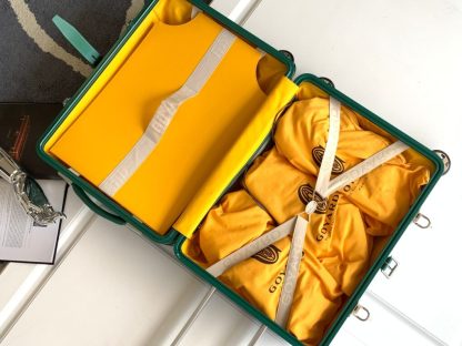  Goyard Luggage Bourget PM Trolley Case Green #3446 - Image 4