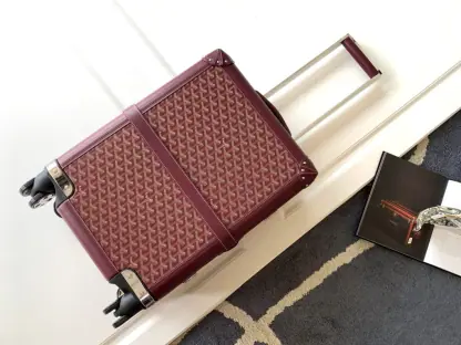  Goyard Luggage Bourget PM Trolley Case Burgundy #3448 - Image 2