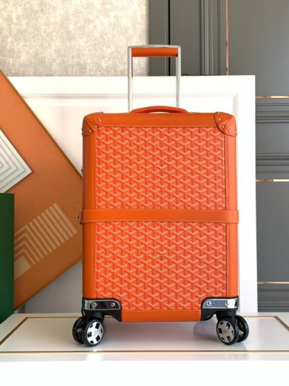 Replica Goyard Luggage Bourget PM Trolley Case Orange #3453