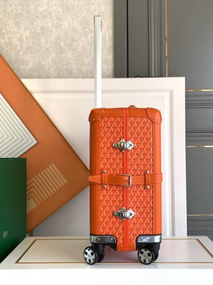  Goyard Luggage Bourget PM Trolley Case Orange #3453 - Image 3