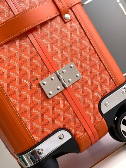  Goyard Luggage Bourget PM Trolley Case Orange #3453 - Image 4