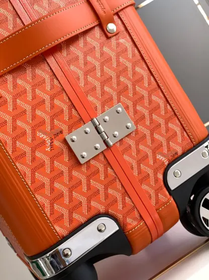  Goyard Luggage Bourget PM Trolley Case Orange #3453 - Image 4