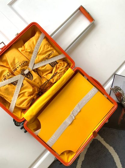  Goyard Luggage Bourget PM Trolley Case Orange #3453 - Image 6