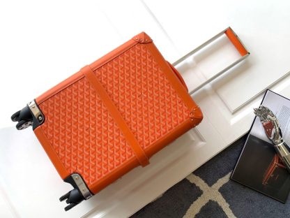  Goyard Luggage Bourget PM Trolley Case Orange #3453 - Image 2