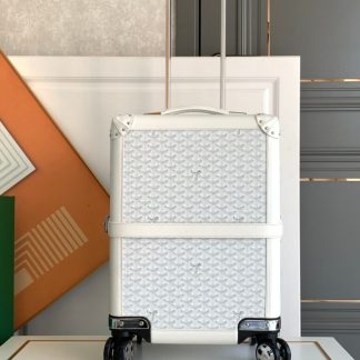 Replica Goyard Luggage Bourget PM Trolley Case White #3452