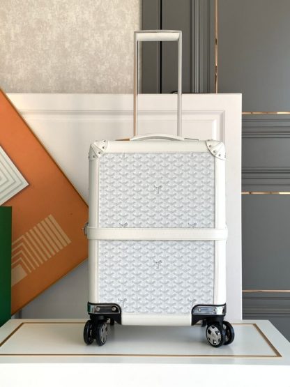 Replica Goyard Luggage Bourget PM Trolley Case White #3452