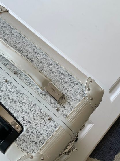  Goyard Luggage Bourget PM Trolley Case White #3452 - Image 9