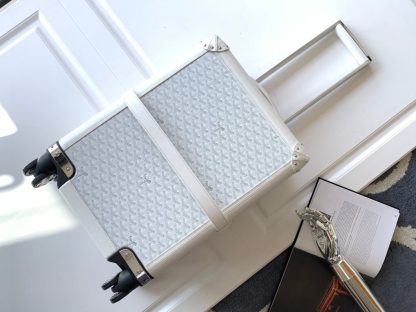  Goyard Luggage Bourget PM Trolley Case White #3452 - Image 5