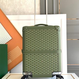 Replica Goyard Luggage Bourget PM Trolley Case Avocado green #3450