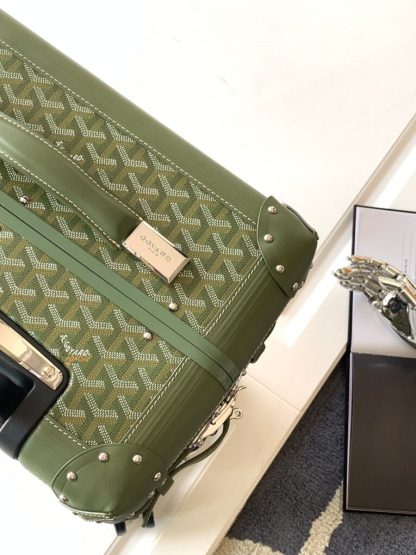  Goyard Luggage Bourget PM Trolley Case Avocado green #3450 - Image 7