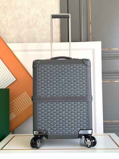 Replica Goyard Luggage Bourget PM Trolley Case Grey #3449