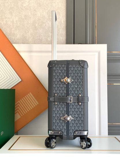  Goyard Luggage Bourget PM Trolley Case Grey #3449 - Image 10