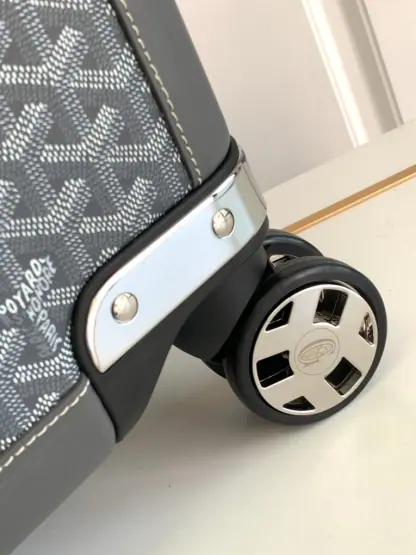  Goyard Luggage Bourget PM Trolley Case Grey #3449 - Image 4