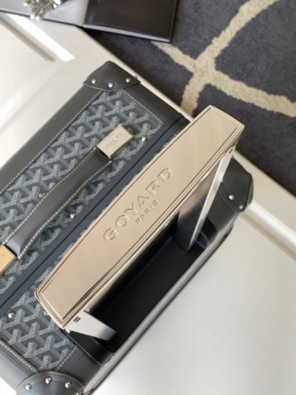  Goyard Luggage Bourget PM Trolley Case Grey #3449 - Image 5