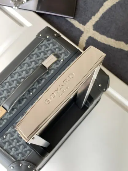  Goyard Luggage Bourget PM Trolley Case Grey #3449 - Image 5