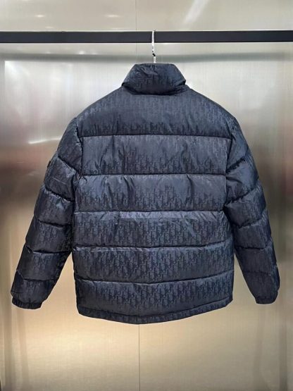  Dior Oblique Down Jacket Navy Blue Technical Jacquard #3398 - Image 2