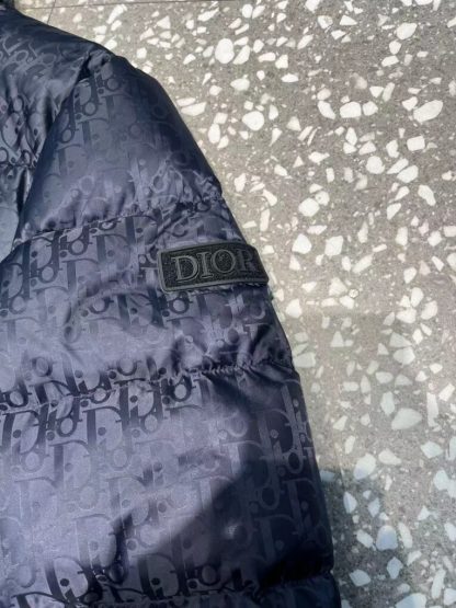  Dior Oblique Down Jacket Navy Blue Technical Jacquard #3398 - Image 3