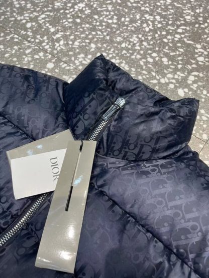  Dior Oblique Down Jacket Navy Blue Technical Jacquard #3398 - Image 5
