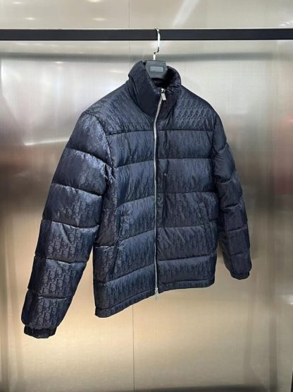  Dior Oblique Down Jacket Navy Blue Technical Jacquard #3398 - Image 6