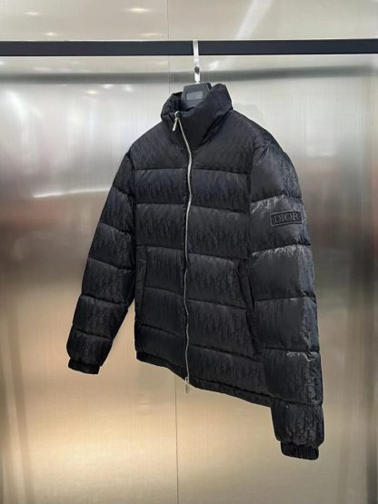  Dior Oblique Down Jacket Black Technical Jacquard #3397 - Image 8