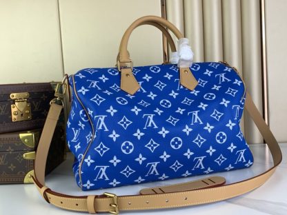  Louis Vuitton Speedy P9 Bandoulière 40 M24418 Blue #3584 - Image 3