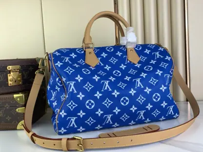  Louis Vuitton Speedy P9 Bandoulière 40 M24418 Blue #3584 - Image 3