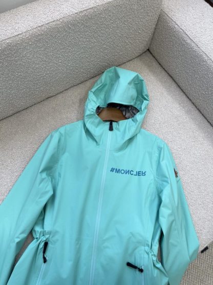  Moncler VALLES HOODED SHELL JACKET For Women AQUA GREEN #3420 - Image 18