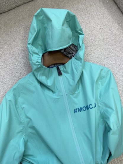  Moncler VALLES HOODED SHELL JACKET For Women AQUA GREEN #3420 - Image 13