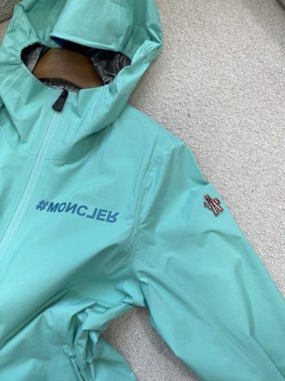  Moncler VALLES HOODED SHELL JACKET For Women AQUA GREEN #3420 - Image 14
