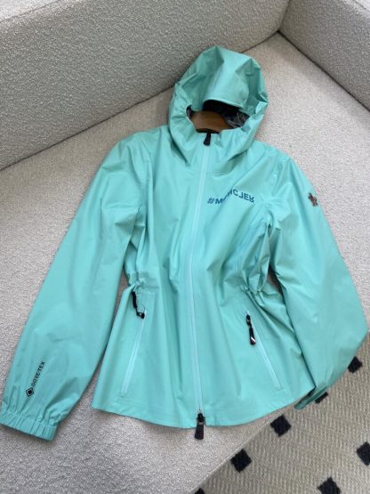  Moncler VALLES HOODED SHELL JACKET For Women AQUA GREEN #3420 - Image 2