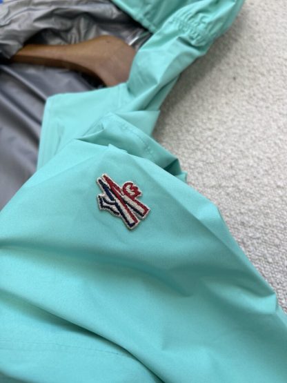  Moncler VALLES HOODED SHELL JACKET For Women AQUA GREEN #3420 - Image 4