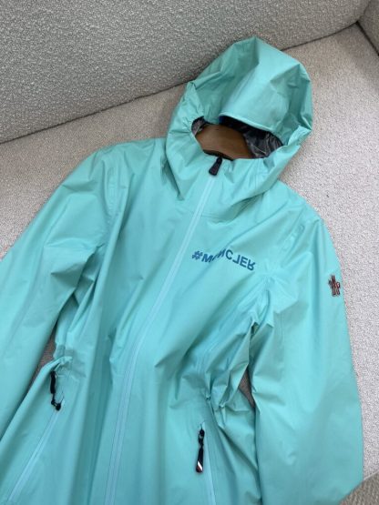  Moncler VALLES HOODED SHELL JACKET For Women AQUA GREEN #3420 - Image 5
