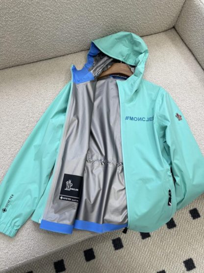  Moncler VALLES HOODED SHELL JACKET For Women AQUA GREEN #3420 - Image 7