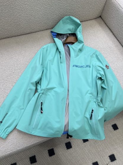  Moncler VALLES HOODED SHELL JACKET For Women AQUA GREEN #3420 - Image 10
