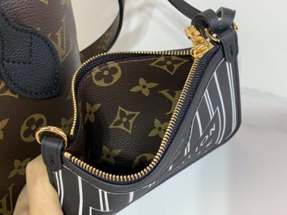  Louis Vuitton Neverfull Bandoulière Inside Out BB M12099 Black #3576 - Image 5