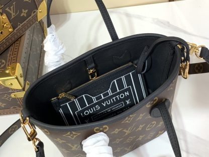  Louis Vuitton Neverfull Bandoulière Inside Out BB M12099 Black #3576 - Image 2