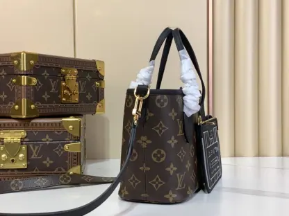  Louis Vuitton Neverfull Bandoulière Inside Out BB M12099 Black #3576 - Image 3
