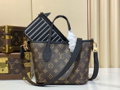  Louis Vuitton Neverfull Bandoulière Inside Out BB M12099 Black #3576 - Image 9