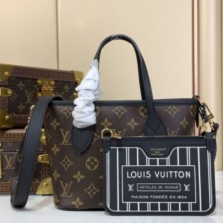 Replica Louis Vuitton Neverfull Bandoulière Inside Out BB M12099 Black #3576