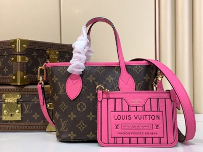  Louis Vuitton Neverfull Bandoulière Inside Out BB M12106 Rose #3575 - Image 4