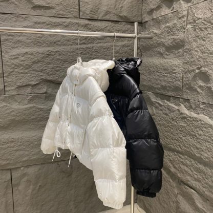  PRADA Re-Nylon convertible cropped down jacket Black #3400 - Image 2